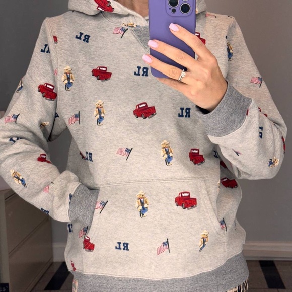 Ralph Lauren Big boys hoodie with bear